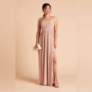 Birdy Grey Grace Convertible Chiffon Maxi Bridesmaid Dress in Taupe